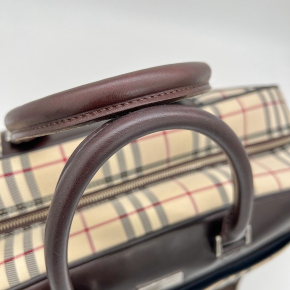 BURBERRY Check 2way Shoulder Handbag Weekender Travel Duffle Bag - Picture 6 of 15